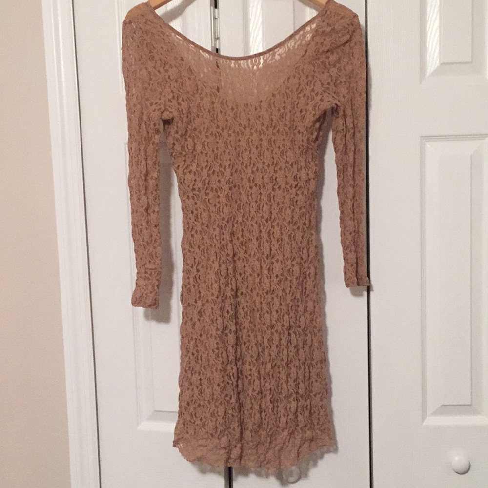 Lace dress. Peachy/pink/cream color